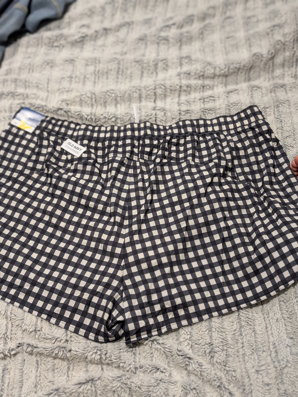 Old Navy Navy and White Gingham Pull-On Shorts